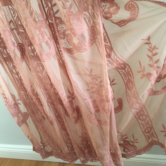 Lace maxi embroidered dress sz medium NWT - Picture 7 of 14